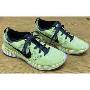 Nike Flyknit One Lunarion 554888-701 Women's Volt Black Running Shoes US 9.5